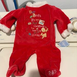 Disney Red Christmas Footie Onesie